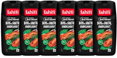 Tahiti - Gel douche - Parfum 8H - Bois de Santal - Pack Confort - 6x250ml