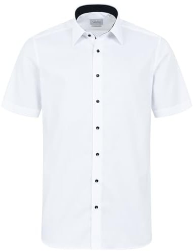 ETERNA Herren Businesshemd | Kurzarm | MODERN FIT | Uni | Bügelfrei, 100% Baumwolle | Kent Kragen