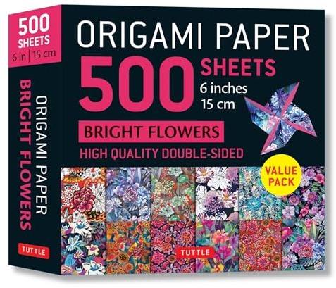 Origami Paper Bright Flowers: Double-sided Origami Sheets With 12 Punchy Floral Designs (Instructions for 5 Projects Included)