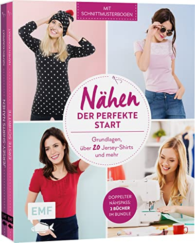 Nähen – Der perfekte Start: Grundlagen, über 20 Jersey-Shirts und mehr – Doppelter Nähspaß: 2 Bücher im Bundle