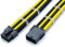 Shakmods 8 Pin ATX CPU Motherboard Sleeved Extension Cable 30cm + 2 Cable Combs (Yellow & Black)