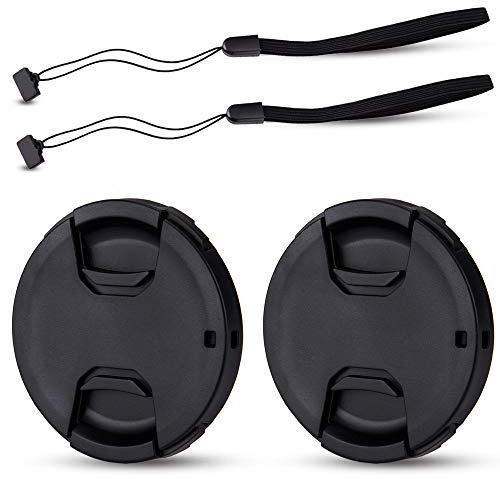JJC 2-Pack 58mm Front Lens Cap Cover for Canon EOS Rebel T7 T6 T5 T100 4000D T8i T7i T6s T6i T5i T4i T3i T2i T1i SL3 SL2 SL1 XSi XTi with EF-S 18-55mm Kit Lens and other Lenses with 58mm Filter Thread