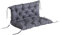 Outsunny 2 Seater Bench Cushion, Garden Chair Cushion with Back and Ties for Indoor and Outdoor Use, 98 x 100 cm, Dark Grey
