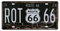 Eureya Plaque d'immatriculation route 66 en métal vintage pour garage, décoration murale, pin-up, 15 x 30 cm