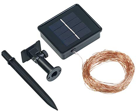 Lunartec Solar Lichterkette Draht: Solar-Lichterkette aus Kupferdraht, 200 warmweiße LEDs, 8 Modi, 22 m (Solar Lichterdraht Outdoor, Lichterdraht außen, Weihnachtsdeko)