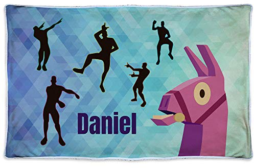 Personalisierte Decke. Personalisierte Geschenke. Kuscheldecke mit Namen. Geek-Geschenke. Personalisierte Fleecedecke. 600gr/m². Öko-Tex-zertifiziertes Gewebe. Ungefähre Größe 190x125cm. FORTNITE