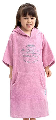 HOMELEVEL Badeponcho für Kinder und Teenager - Poncho Handtuch für Strand Schwimmbad - Surfponcho mit Kapuze - Bademantel für Jungen und Mädchen