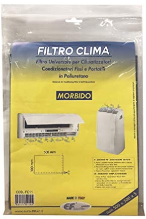 Euro Filter Filtro per condizionatore universale 300x500x5mm in Poliuretano, tagliabile per climatizzatori fissi e portatili di tutte le marche
