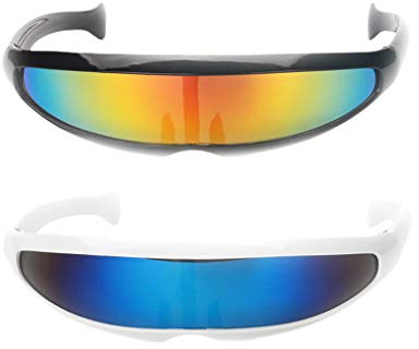 Milageto 2 / Pack Neuheit Futuristische Monoblock Sonnenbrille Erwachsene Kinder
