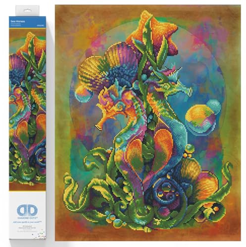 DIAMOND DOTZ Painting Kit: Intermediate, DD12, Sea Horses, 52 x 66cm