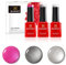 Bluesky Gel Polish, Gel Nagellack Set, Chrome Shock. Silver Chrome 80532, Titanium A032, Future Fuchsia 80614. 3 x 5 ml Silber, Rosa