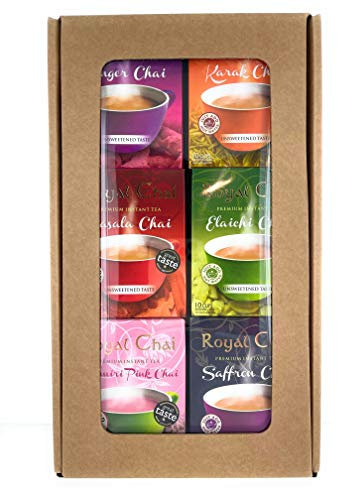Royal Chai | Premium Instant Tea Pack | 6 (x10) - Pack Variety Gift set | Authentic Selection of teas (Unsweetened)