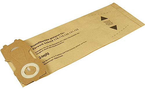 10 DISBA Staubsaugerbeutel geeignet für Vorwerk Kobold 118, 119, 120, 121, 122 Staubsauger, Beutel VO 523 mit extra starker Deckscheibe
