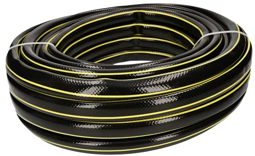 KOTARBAU® Manguera de jardín de 1, 30 m, 4 capas, Manguera de PVC reforzada, Antitorsión, Negro, Manguera profesional para regar plantas, Manguera jardín, Manguera de agua, Manguera riego flexible