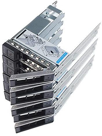 Heretom Paquete de 6 unidades de disco duro Caddy X7K8W Y796F SAS/SATA de 3,5 para servidores Dell PowerEdge de 14 a 15ª generación con LED brillante y tornillos