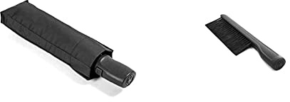 Skoda 000087600L Taschenschirm Regenschirm Umbrella Schirm schwarz & 000096011 Schneebesen Reinigung Winterzubehör Handbesen Handfeger, Schwarz