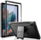ZtotopCase Custodia per Samsung Galaxy Tab A8 LTE 10.5 pollici 2021 (SM-X200/SM-X205), protezione schermo integrata, copertura protettiva completa antiurto a doppio strato con cavalletto - Nero