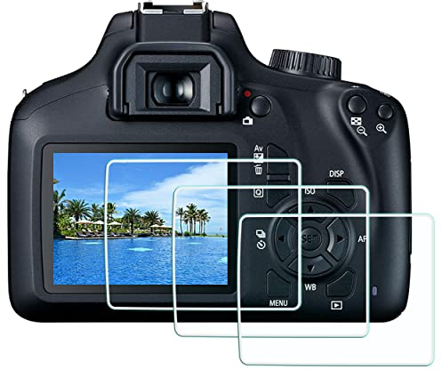 HUIPUXIANG Displayschutz Displayschutzfolie für Canon EOS 4000D Rebel T100 DSLR-Kamera (für Zubehör), 0,3 mm, Härtegrad 9H, gehärtetes Glas, 3 Stück