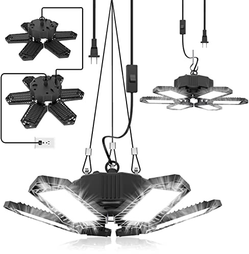 SEOBIOG 2 Pack Plug in Garage Light, 20000LM Shop Light Bay Lighting 6500K