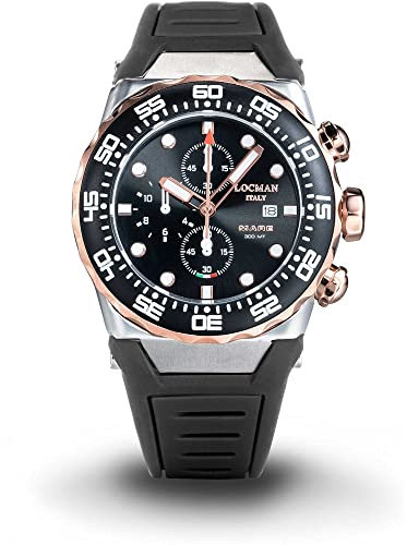 Locman Herren Automatikuhr Schwarz Rosa