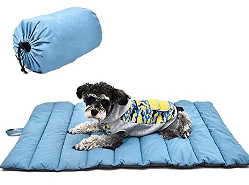 PJDDP Faltbare wasserdichte Hundebett Matratze Für Outdoor,Tragbare Hundematte Für Haustiere Picknickdecke Multifunktionales Reisedecke,Waschbares Hund Katze Mat Für Camping Reisen,Blau
