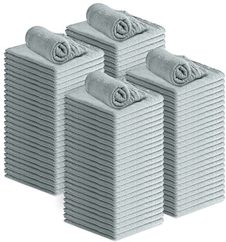 Avalon Towels Cotton Shop Handtücher (100 Stück) Größe 30,5 x 35,6 cm Reinigungstücher - sehr saugfähige Ladenlappen und Mehrzweck-Reinigungstücher für Automobil, Industrie, Garage und Haus (hellgrau)
