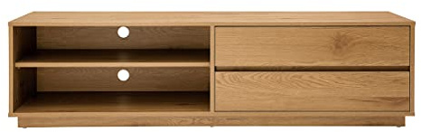 Miliboo TV-Möbel mit hellem Holzfinish in Eiche 2 Schubladen L160 cm Madero
