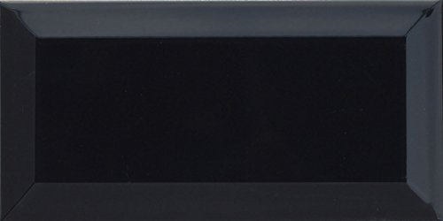 Metro Black Ceramic Wall Tile Subway Brick Effect with Bevelled Edges, Kitchen Bathroom Tiles, Gloss Finish, 1m2, Box of 50 – 100mm x 200mm