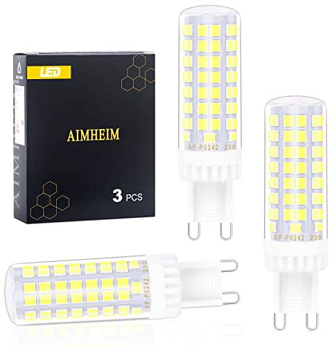 AIMHEIM Lampen LED G9 Dimmbar, LED Leuchtmittel G9 Kaltweiß 6000K 7W Entspricht 70W Halogenlampe, LED Glühbirne G9 770 Lumen, Kein Flackern, Enegiesparende G9 LED Birne, 3er Set