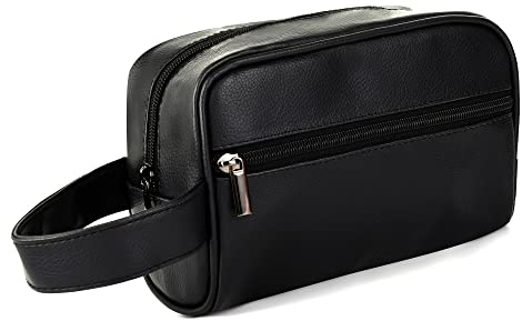 Valleycomfy Handgelenk-Clutch für Herren und Damen, kleine weiche Handtasche für Damen und Herren mit Riemen, Reise-Beauty-Case, Damen-Pochette, Kosmetiktasche,Schwarz, Stil 1S