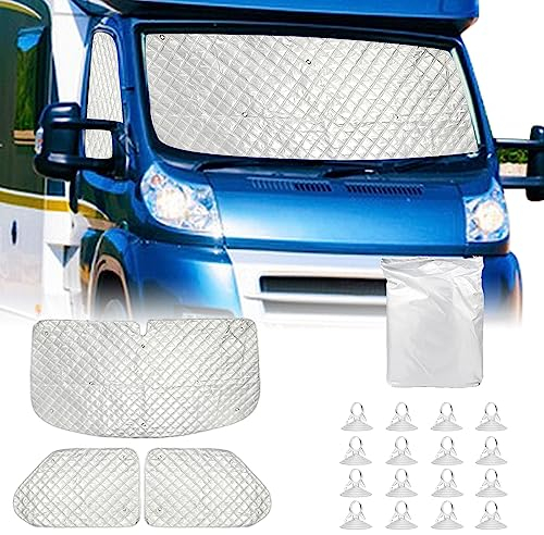 LIROPAU Thermomatte Fahrerhaus passend für VW T4, Luxus Thermomatten Fahrerhaus Innen Temperaturkontrollschutz Verdunkelungsfenster Frontscheibenabdeckung für VW T4