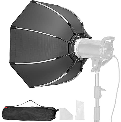 FOMITO Octagon Softbox 25.6 inch/65cm Quick Set-up Soft Box K2-65 Modifier with Bowens Speedring Mount and Honeycomb Grid