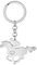 DOWAY Porte-clés en acier inoxydable mignon en forme de cheval pour femmes et filles - Porte-monnaie - Accessoires de voiture, Cheval de course Argent, W2L2