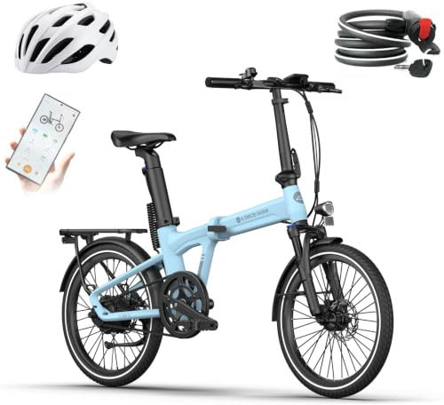 A Dece Oasis ADO Air 20S Folding E-Bike, 20 Electric Bike, Ultra Light Weight 18.5 KG Electric Bicycle, Carbon Belt/Adjustable Shock Absorption/LCD Display/Disc Brakes/APP Intelligent