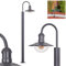 Außenwegeleuchte Elima, moderne Wegeleuchte aus Metall/Kunststoff in Anthrazit/Klar, Gartenleuchte 1-flammig im Industrial Look, Höhe 140 cm, Gartenbeleuchtung IP44, 1 x E27, ohne Leuchtmittel