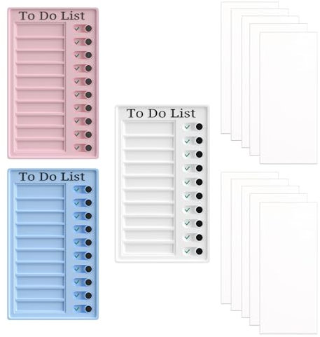 To Do List Checklist Board, Tafel Chore Chart für Kinder, Memo Checklist Boards, 3 Stück Aufgabenplanung Liste, Geeignet für Erinnerungen an Den Zeitplan für Familienreisen, mit 10 Leeres Papier
