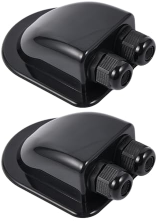 Mythosurge 2 Stück Solar Dachdurchführung, IP68 Wasserdicht 2-Fach Solar Kabeldurchführung, ABS wetterbeständiges Gehäuse für Wohnmobilen, Wohnwagen, Schiffen（schwarz）