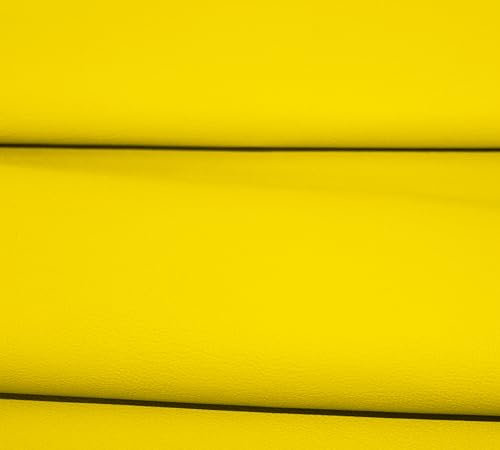 econuk - Kunstleder Gelb 140 cm x 50 cm, Polsterstoff, Hergestellt in Europa, Weich für Bastelarbeiten, Möbel, Sofa, Sitz, Stuhl, Taschen (Gelb)