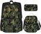 HAZURE Schulrucksack-Set mit Camouflage-Muster, mit Lunch-Tragetasche, Federmäppchen, wasserabweisend, leicht, Büchertasche, 3-teilig, Schwarz , Einheitsgröße