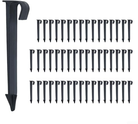 Lot de 50 piquets de support d'irrigation goutte à goutte, support de tuyau d'arrosage de type C, tiges fixes au sol pour tuyaux en polyéthylène de 1/2 3/4, accessoires de tuyaux en argile (16 mm)