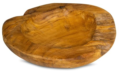 formano dekorative Dekoschale Schale rund 30cm aus Holz naturbraun aus Teakholz