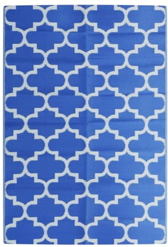 vidaXL Tapis d'extérieur Bleu 140x200 cm PP, Tapis de Jardin, Tapis de Sol, Moquette de Sol, carpette, Tapis de Patio