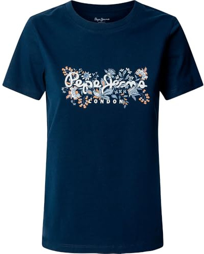 Pepe Jeans Camiseta Rosalind para Mujer, Azul (Azul océano), Talla XS, Azul (Azul océano), XS