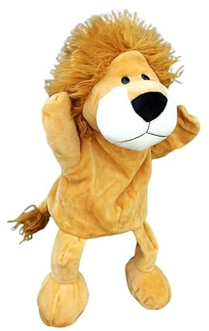 Hand Puppets for Kids & Adults Lion Tiger Elephant Monkey Zoo Animal Plush Puppet Toy for Imaginative Play, Show Theater, Storytelling, Teaching, Role-Play