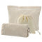 3 Pièces Pochette en Velours Côtelé, Petite Trousse de Maquillage en Tissu, Trousse de Toilette Femme Lot de 3, Trousse de Toilette de Voyage Multifonctionnelle,Sac à Glissière Organiseur (Blanc)