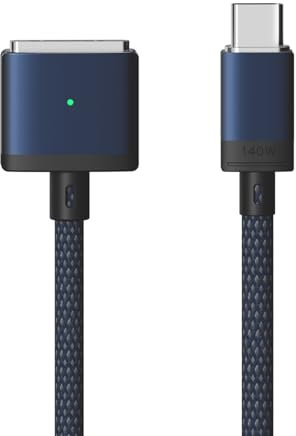 USB-C to Magnetic 3 Cable Compatible with Magsafe Charging Cable for 14” 16” MacBook Pro 2024 M3 Pro & Max, MacBook Air 2022 M2, MacBook Pro 2023 M2 Pro & Max - 6.6ft Dark Blue