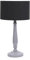 ValueLights Traditional Grey Wood Candlestick Table Lamp with Black Fabric Drum Shade for Living Room Bedroom