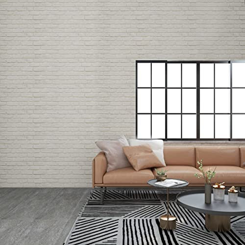Tidyard Panneaux muraux 3D avec Design de Brique Blanc 11 pcs EPS, Murale Décorative pour Murs de Fond de la Télévision, Cuisine, Intérieure, Salon, Chambre, Salle de Jeu