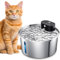 Katzenbrunnen, 3.2L Trinkbrunnen für Katze Kabellos Edelstahl, Leise Katzen Trinkbrunnen mit Transparentes Fenster,Katzentrinkbrunnen, Katzenbrunnen für Katzen,Sensor Cat Fountain,Spülmaschinenfest