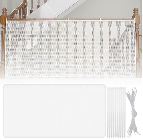 Child Safety Net, 10ft x 2.5ft Thicken Durable Child Safety Protective Net Balcony Banister Stairs Guard Protective Netting Fence Fine Mesh for Kids Baby Toys Pets